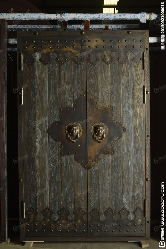古典门 木纹真铜门